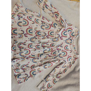 Girls Kidtopia Casual Dress 4T White Multicolor Rainbows